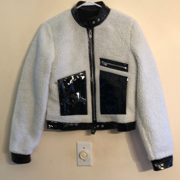 The mighty company St. Andrews sherpa leather jacket M NWT - Picture 4 of 11